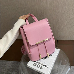 Minimalist Solid Backpack Drawstring Rucksack Women's Travel Bag