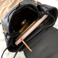 Minimalist Solid Backpack Drawstring Rucksack Women's Travel Bag