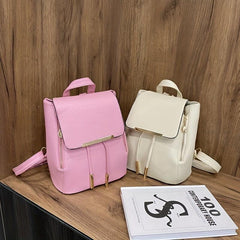 Minimalist Solid Backpack Drawstring Rucksack Women's Travel Bag