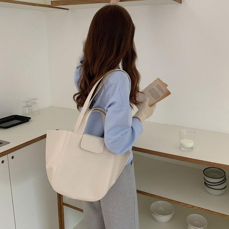 Lightweight Faux Leather Tote Bag for Work