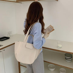 Lightweight Faux Leather Tote Bag for Work
