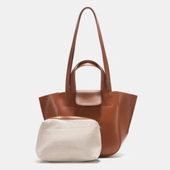 Lightweight Faux Leather Tote Bag for Work