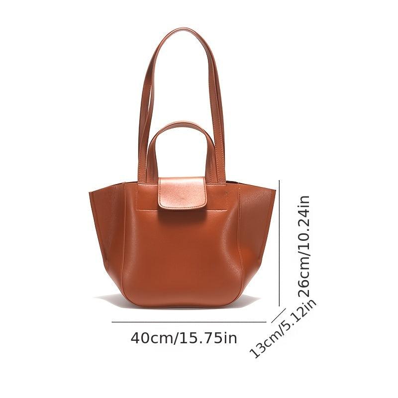 Lightweight Faux Leather Tote Bag for Work