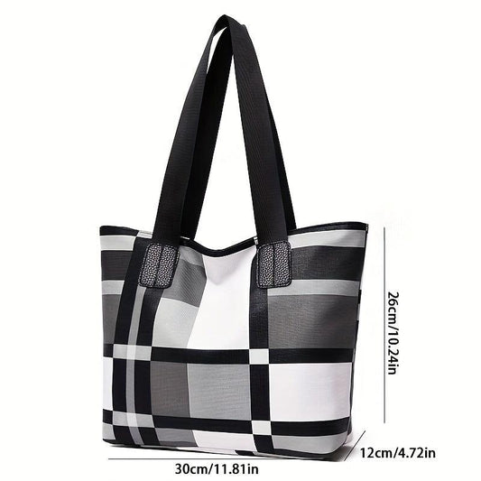 Colorblock Tote Bag Large Capacity Faux Leather Shoulder Bag For Work