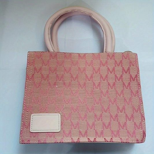 Rabbit Pendant Shoulder Bag Wide Strap Handbag Tote Bag