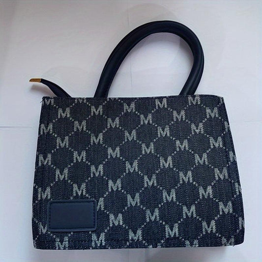 Rabbit Pendant Shoulder Bag Wide Strap Handbag Tote Bag