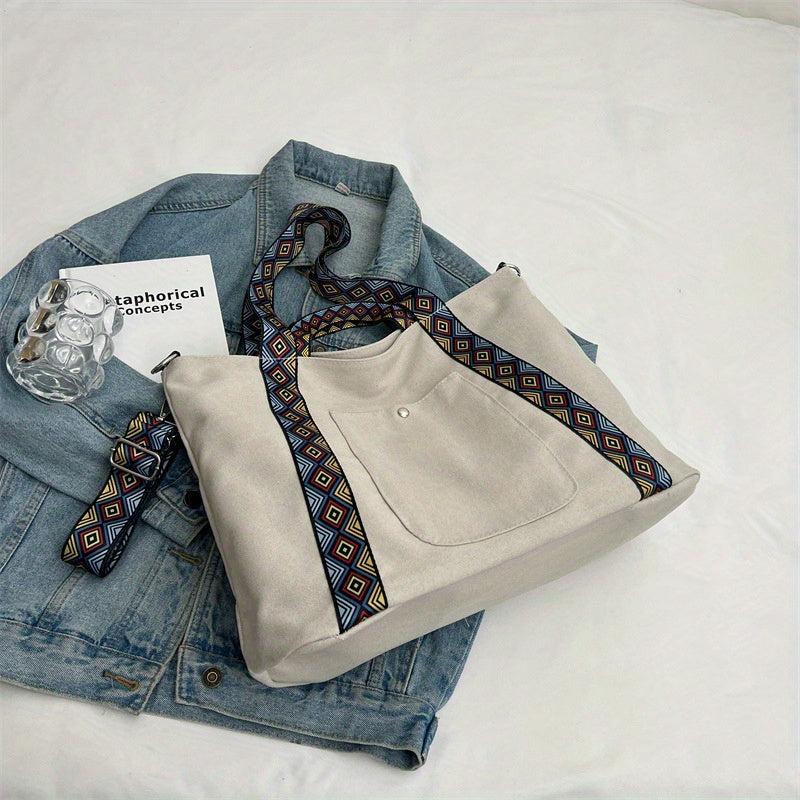 Ethnic Style Canvas Tote Bag Large Capacity Crossbody Bag Handbags