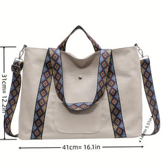 Ethnic Style Canvas Tote Bag Large Capacity Crossbody Bag Handbags
