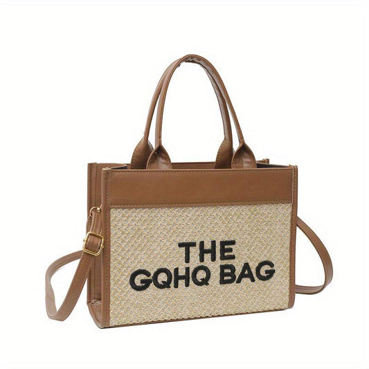 Straw Summer Beach Tote Bag Woven Crossbody Shoulder Purse