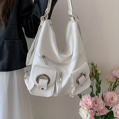 Niche Hobo Bag Casual Shoulder Tote All Match Minimalist With Pockets