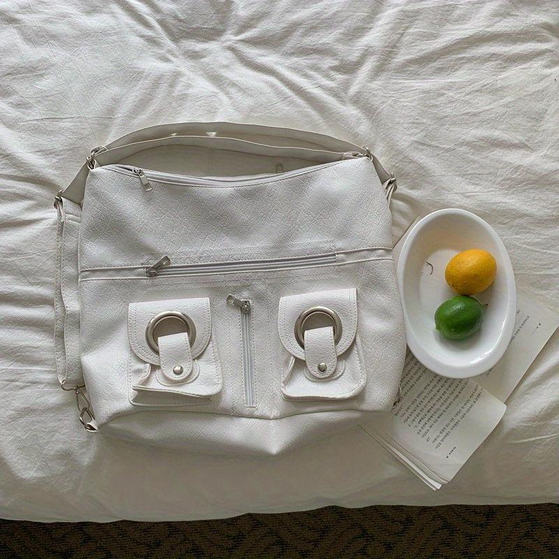 Niche Hobo Bag Casual Shoulder Tote All Match Minimalist With Pockets