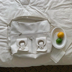 Niche Hobo Bag Casual Shoulder Tote All Match Minimalist With Pockets