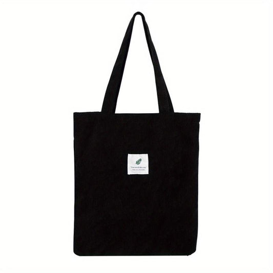 Minimalist Corduroy Shoulder Bag for Work