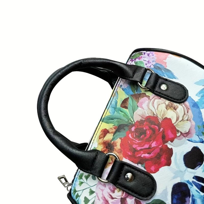 Halloween Skull Print Handbag Gothic Crossbody Bag