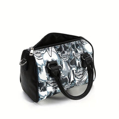 Halloween Skull Print Handbag Gothic Crossbody Bag
