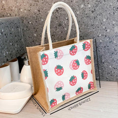 Canvas Tote Bag Durable Zipper Shoulder Bag Casual Commuter Bag