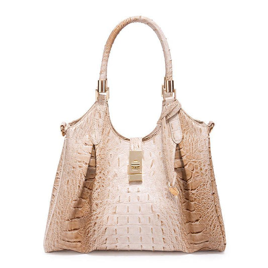 Crocodile Pattern Tote Bag Retro Style Handbag For Work & Office