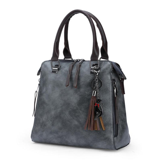Vintage Tote Bag Satchel Shoulder Bag Tassel Decor