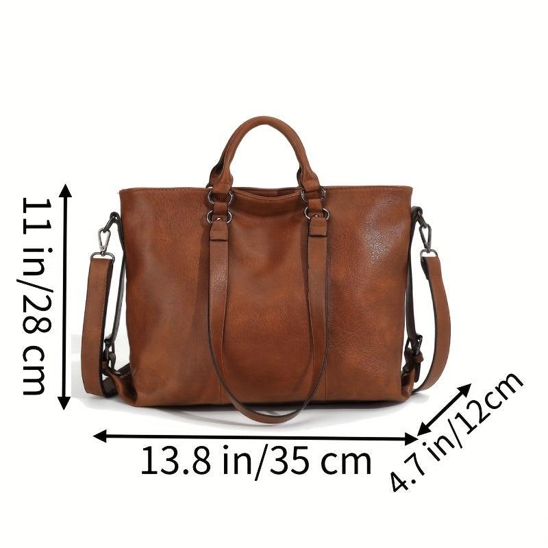 Classic Vintage Leather Women's Tote Handbag Messenger Bag