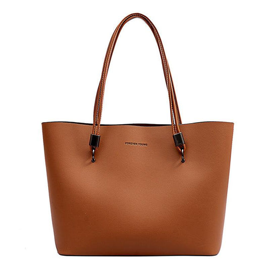 Large Capacity PU Leather Tote Bag for Work & School