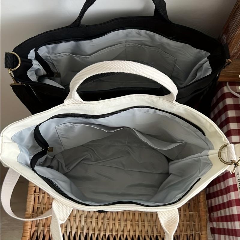 Large Canvas Tote Bag Crossbody Handbag for Travel