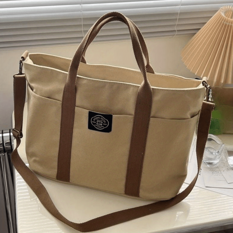 Large Canvas Tote Bag Crossbody Handbag for Travel
