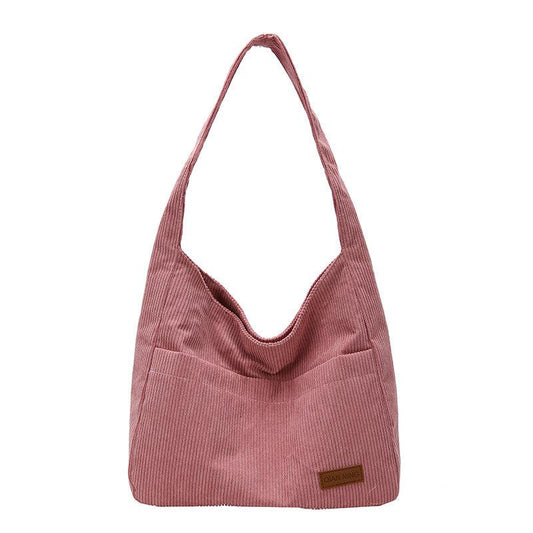 Vintage Corduroy Hobo Bag Retro Shoulder Handbag Women's Tote Purse