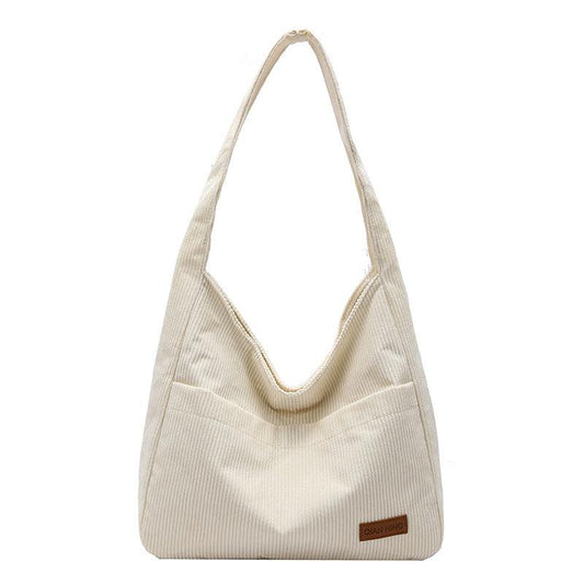 Vintage Corduroy Hobo Bag Retro Shoulder Handbag Women's Tote Purse