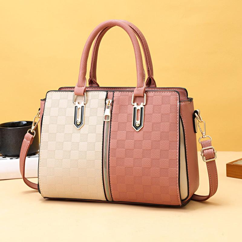 Plaid Embossed Large Crossbody Bag