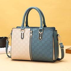Plaid Embossed Large Crossbody Bag