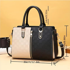 Plaid Embossed Large Crossbody Bag