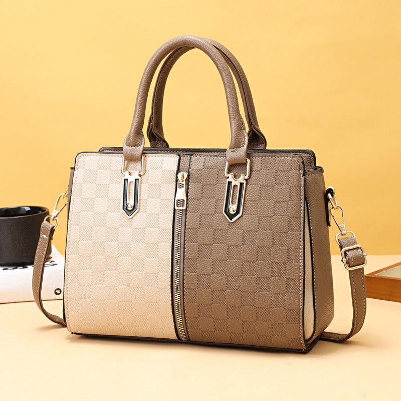Plaid Embossed Large Crossbody Bag