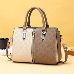 Plaid Embossed Large Crossbody Bag