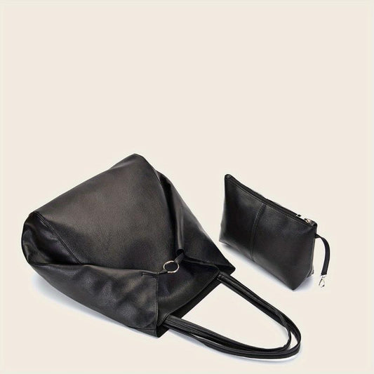 Large Capacity Plain Tote Bag Multiway Shoulder Bag for School Travel