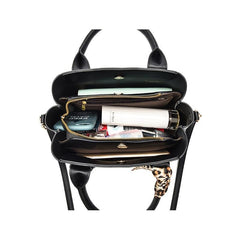 Crocodile Embossed Shoulder Bag Faux Leather Satchel