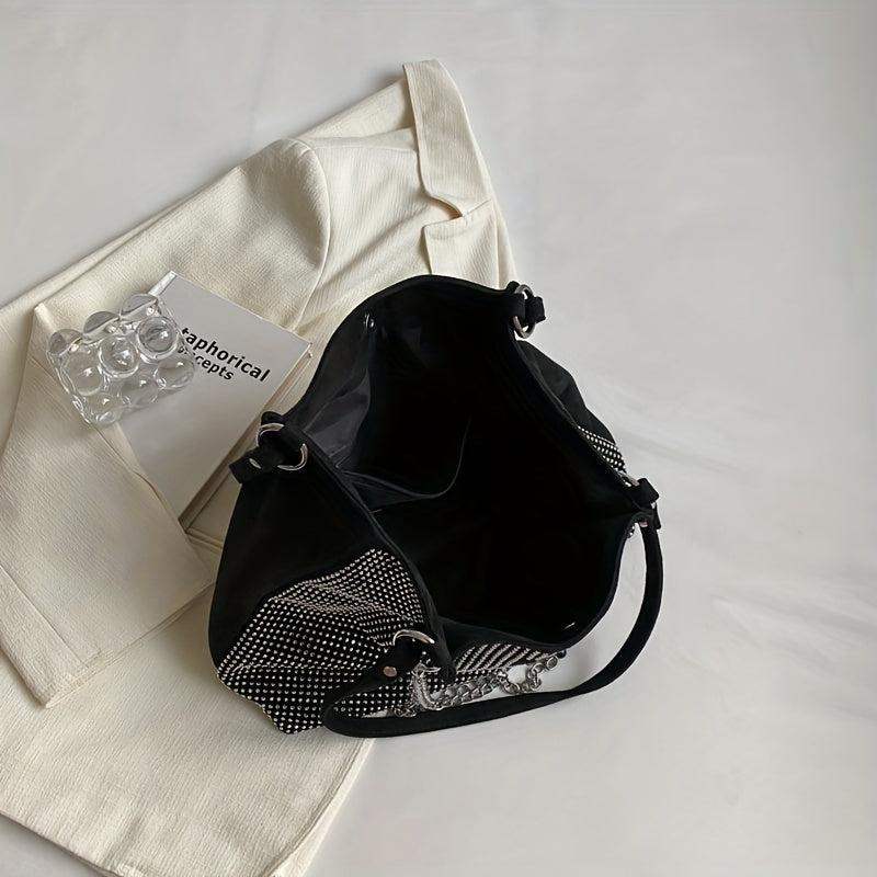Rhinestone Tote Bag Chain Handbag Large Shoulder Bag