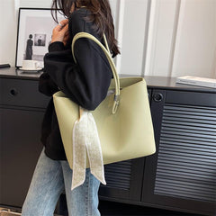 Minimalist Tote Bag Large Capacity PU Leather Handbag