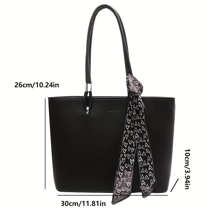 Minimalist Tote Bag Large Capacity PU Leather Handbag