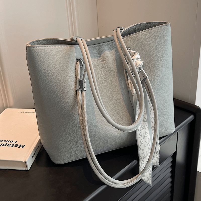 Minimalist Tote Bag Large Capacity PU Leather Handbag
