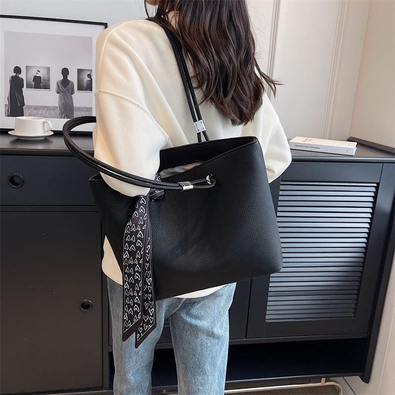 Minimalist Tote Bag Large Capacity PU Leather Handbag