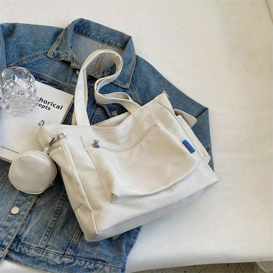 Casual Nylon Tote Bag with Coin Purse Large Capacity Crossbody Bag