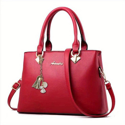 Letter Decor Large Tote Bag Crossbody Handbag