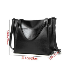 Vintage Large Capacity Tote Bag Zipper Handbag