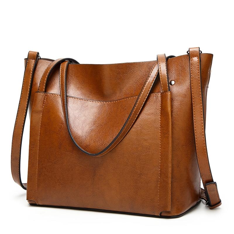 Vintage Large Capacity Tote Bag Zipper Handbag