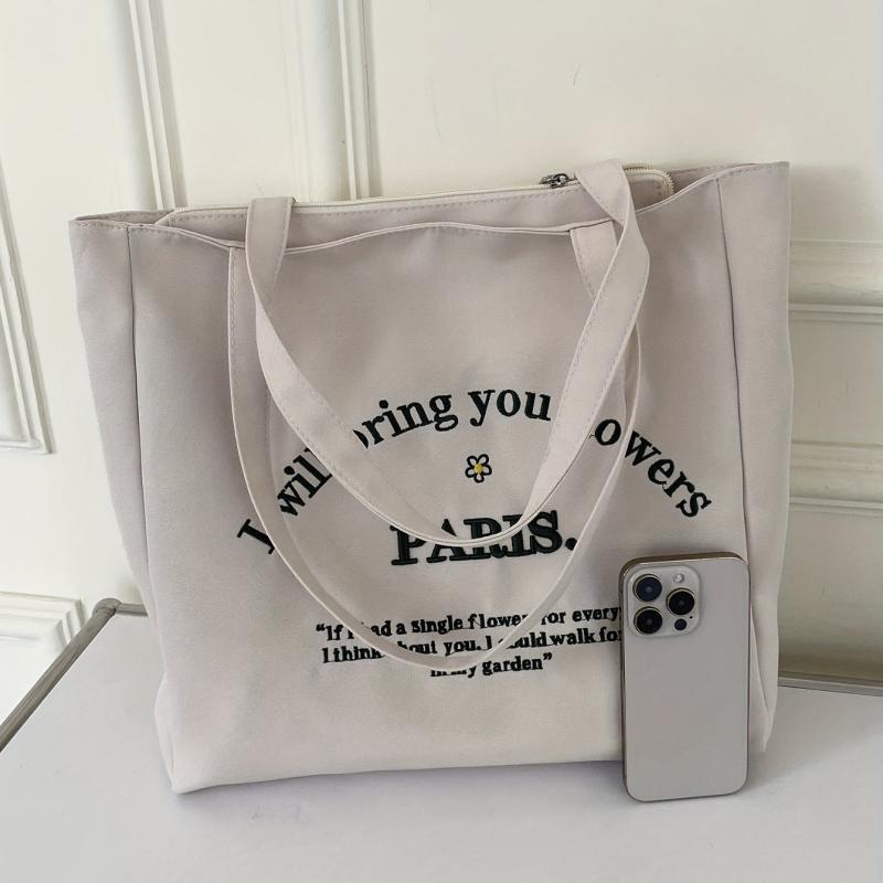 Canvas Shoulder Bag for Women, Large Capacity Tote Handbag for Work