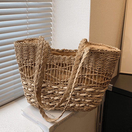 Straw Woven Large Tote Bag Lightweight Shoulder Handbag