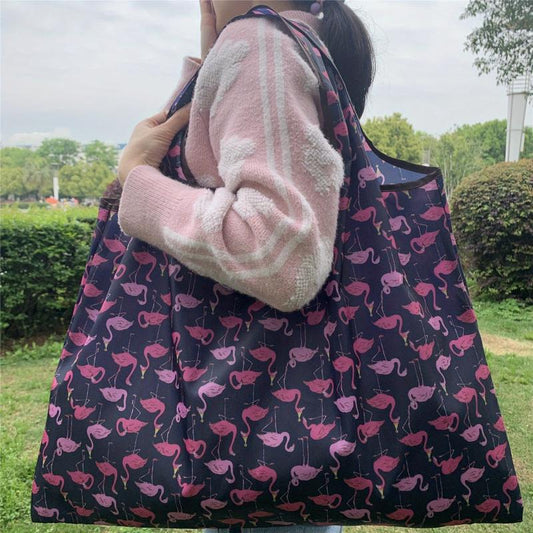 Flamingo Print Shoulder Bag Lightweight Shopper Bag