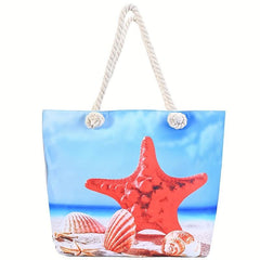 Bohemian Style Canvas Tote Bag Large Capacity Beach Shoulder Bag