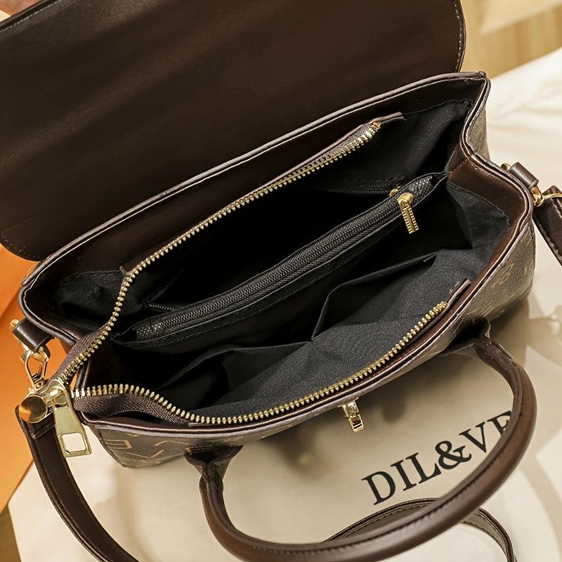 Women's Flap Handbag Zipper Shoulder Bag