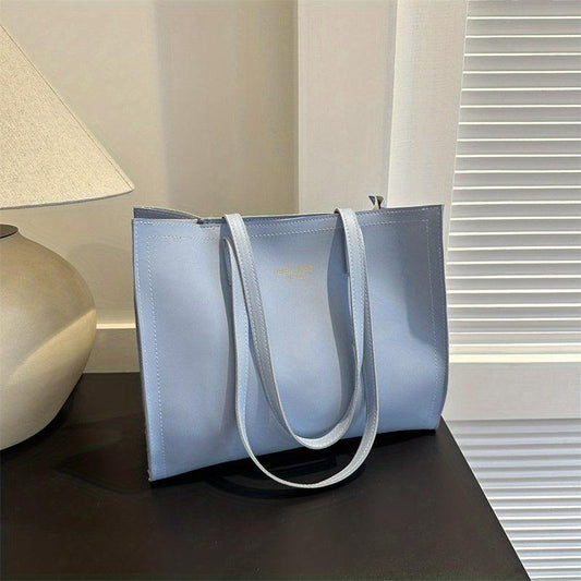 Vintage Solid Square Tote Bag Large Capacity Shoulder Bag For Work